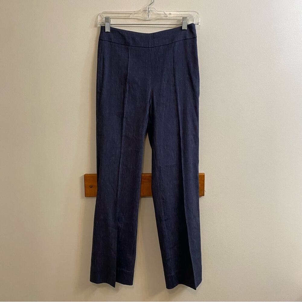 Staud Knack Linen Pant Chambray Ankle Length Women Sz 00 Business Casual Formal‎